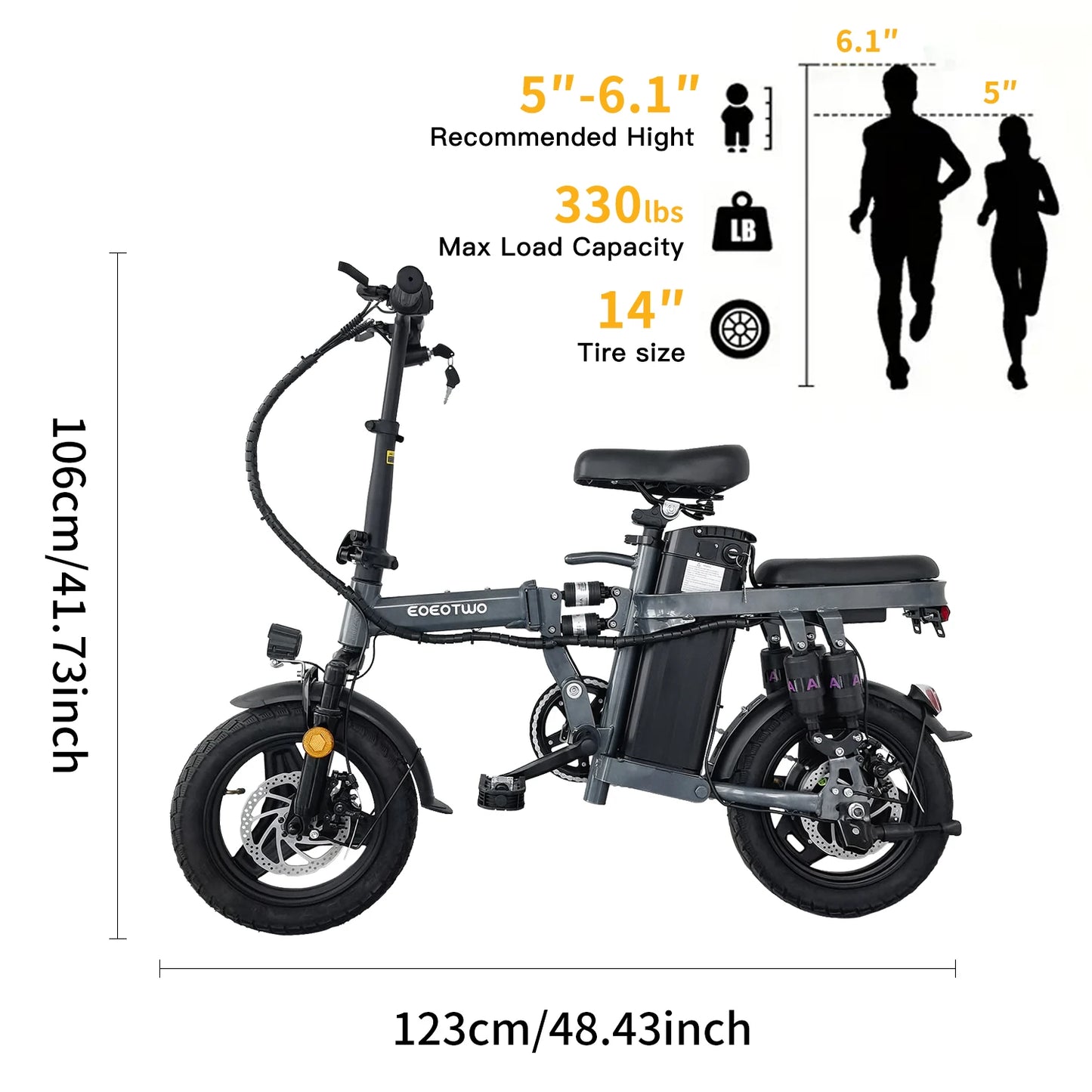 Vélo électrique pliable rapide à 25 MPH
