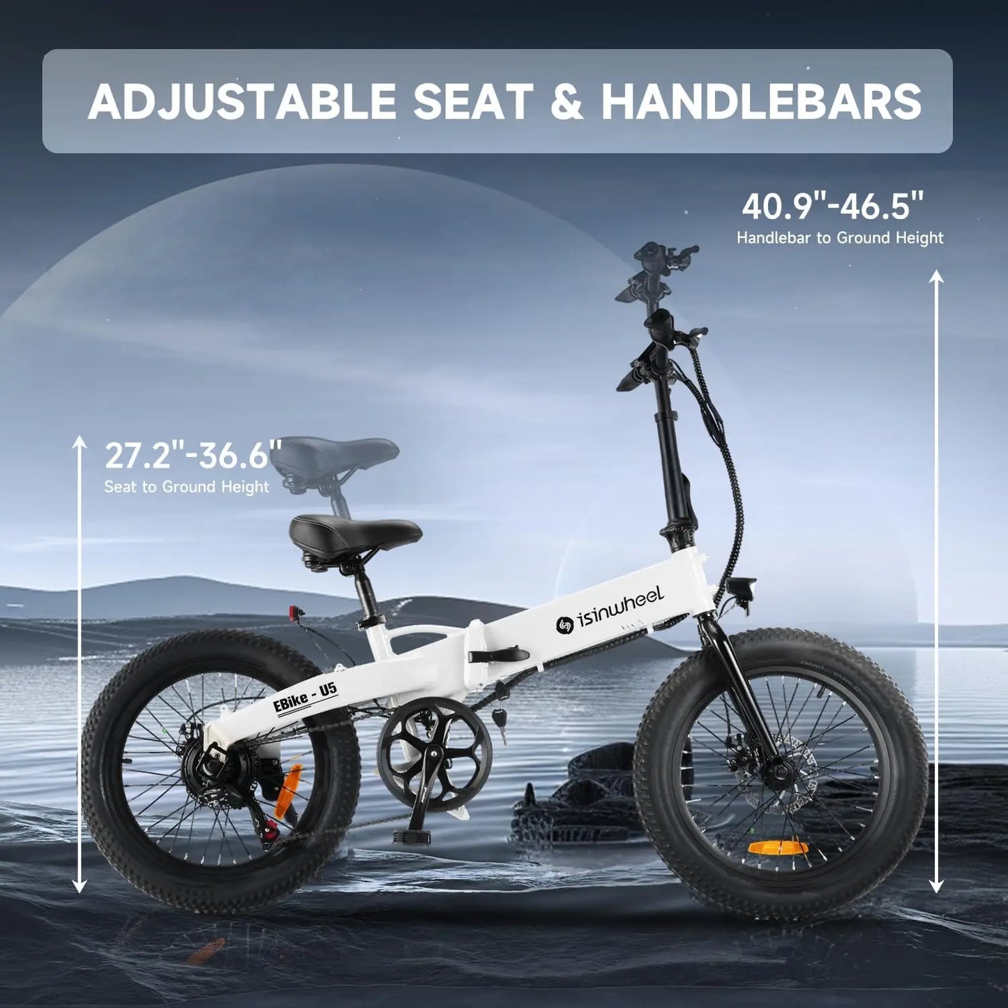 Vélo électrique pliable U5 500 W, 20 pouces