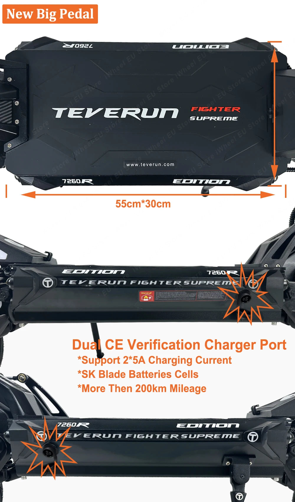Power 10000W GPS PKE Function Electric Scooter