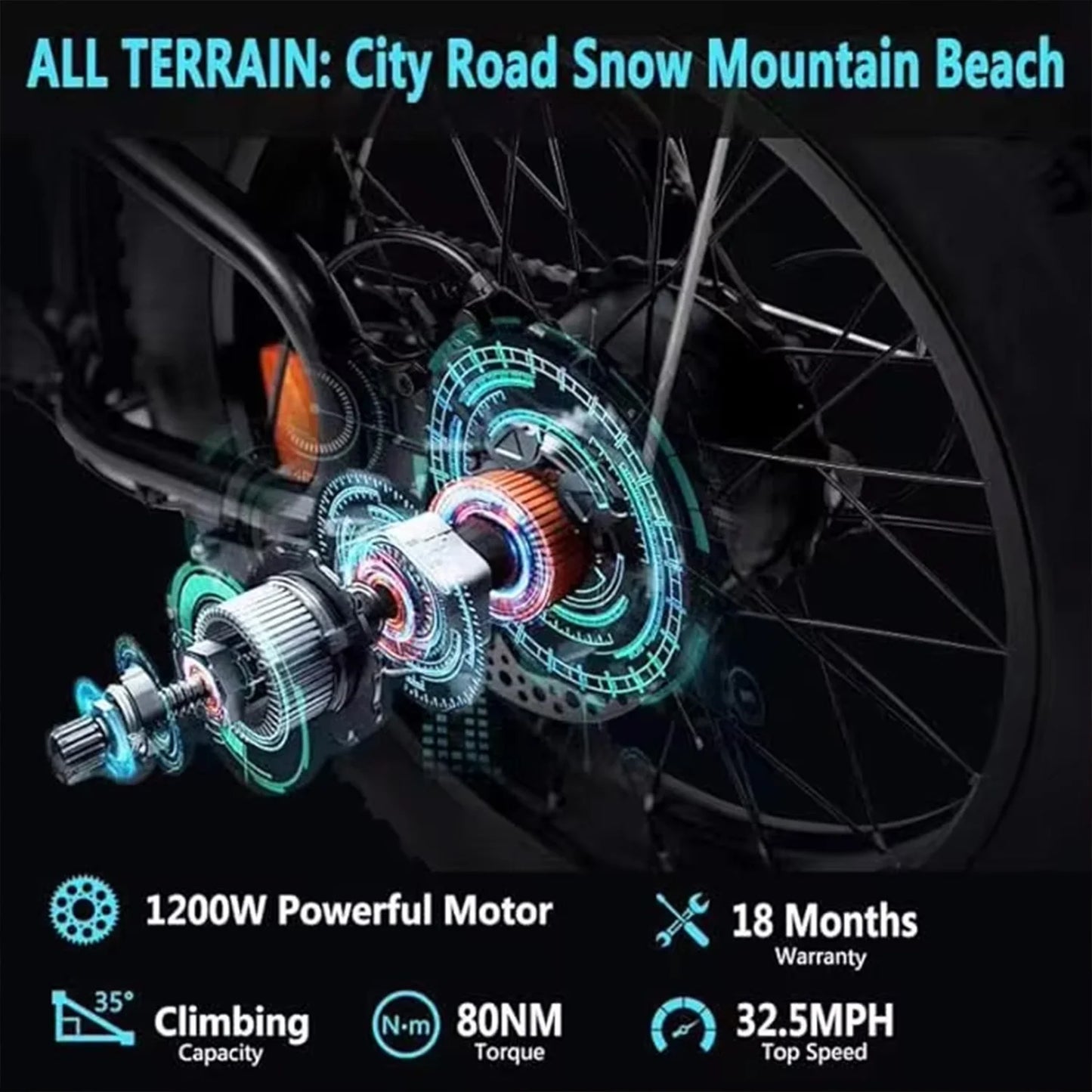Vélo électrique à batterie au lithium 1200W48v30ah