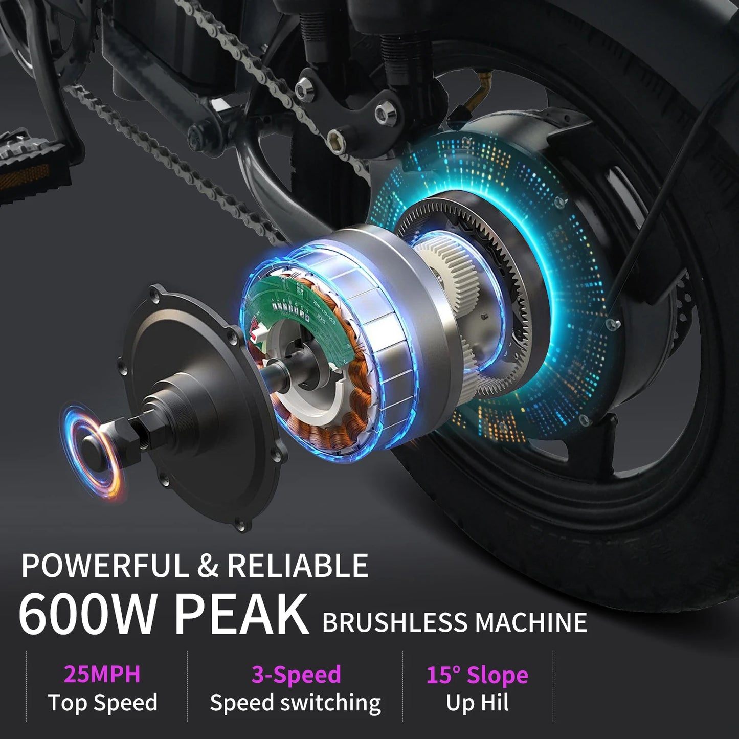 Vélo électrique pliable rapide à 25 MPH