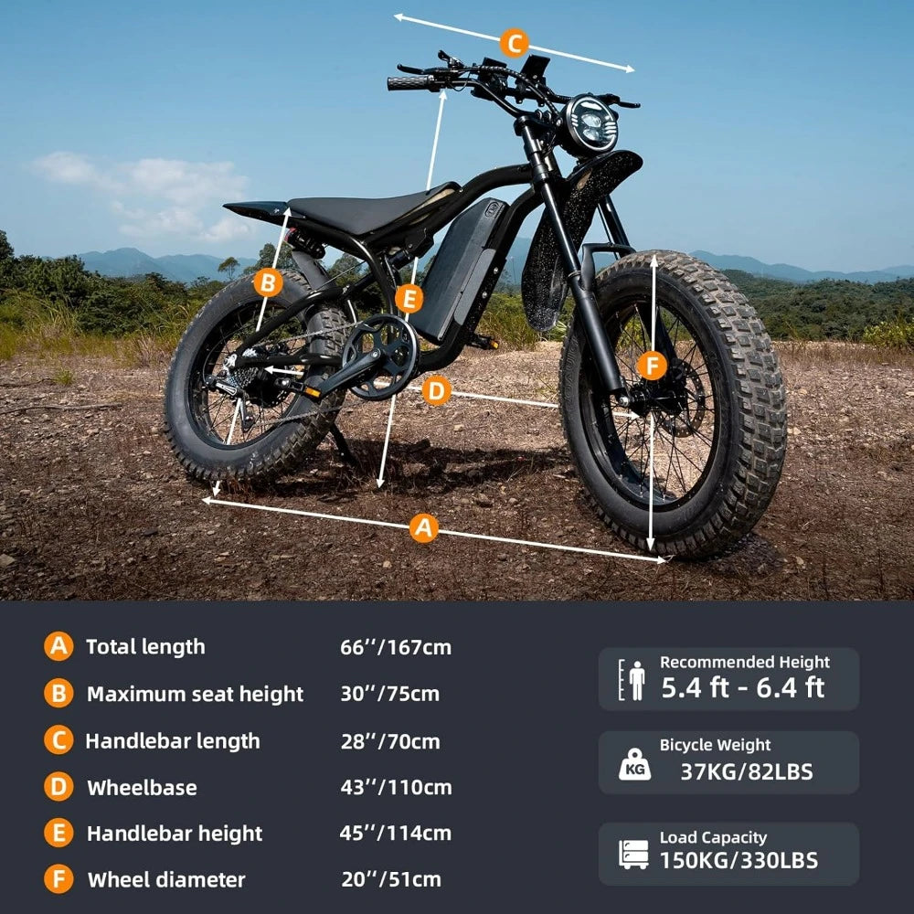 Vélo électrique à gros pneus avec moteur de 1 200 W
