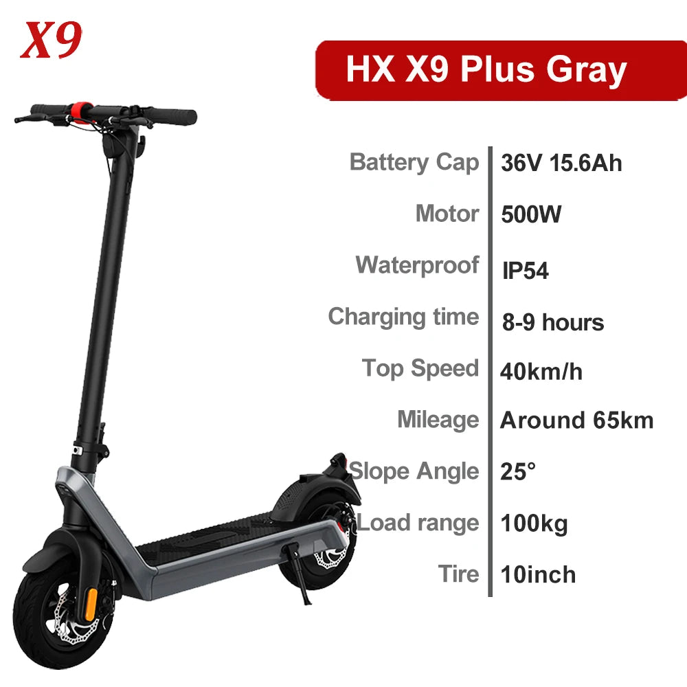 HX X9 PLUS Electric Scooter - Foldable, 60-80km Range, Unisex