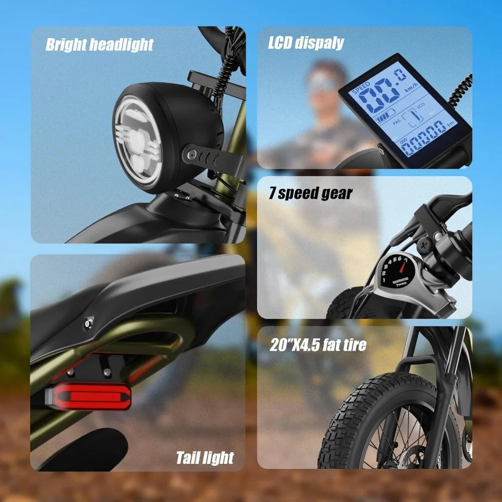 eBike Boys Fat Tire Electric Bike - 1200W Motor, 30+ MPH Speed