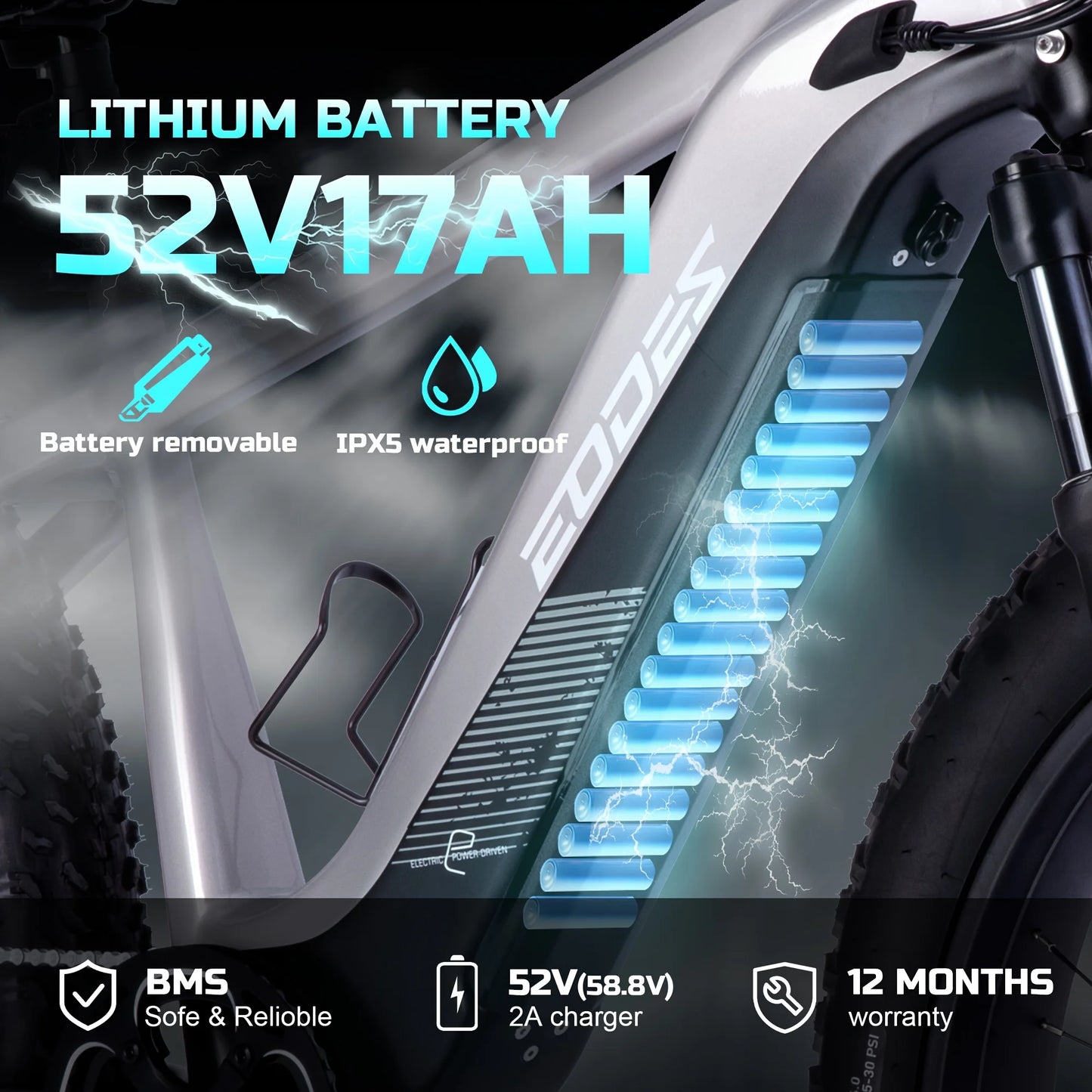 Vélo électrique pour adulte de haute qualité 52V750W 17AH