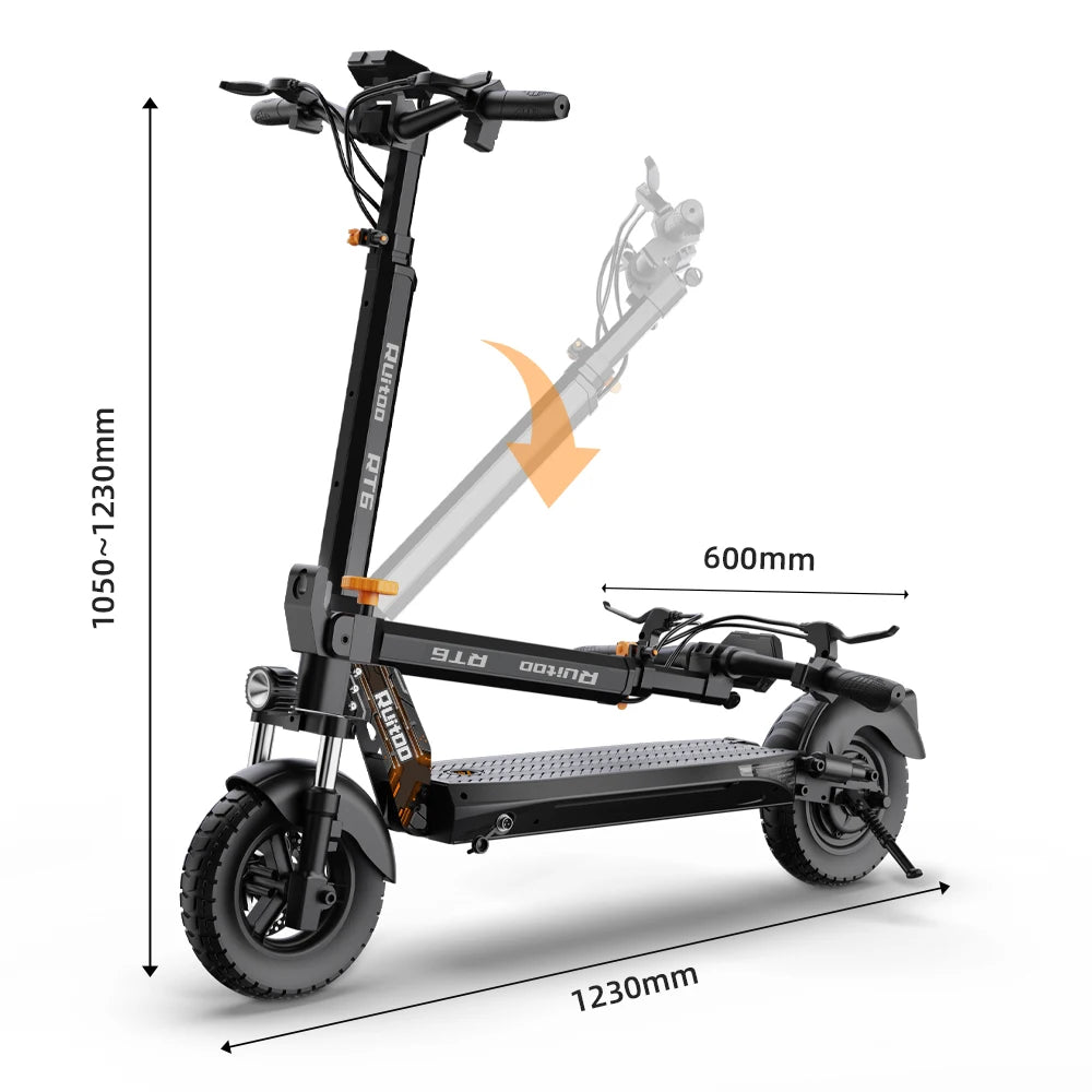 Trottinette électrique puissante RT6 1000 W 48 V 18,2 Ah