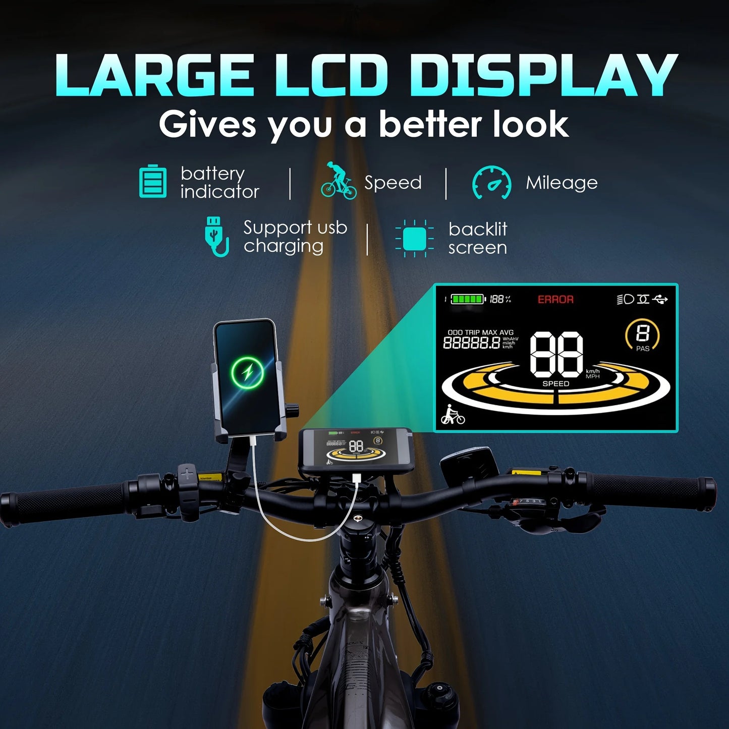 Vélo électrique pour adulte de haute qualité 52V750W 17AH