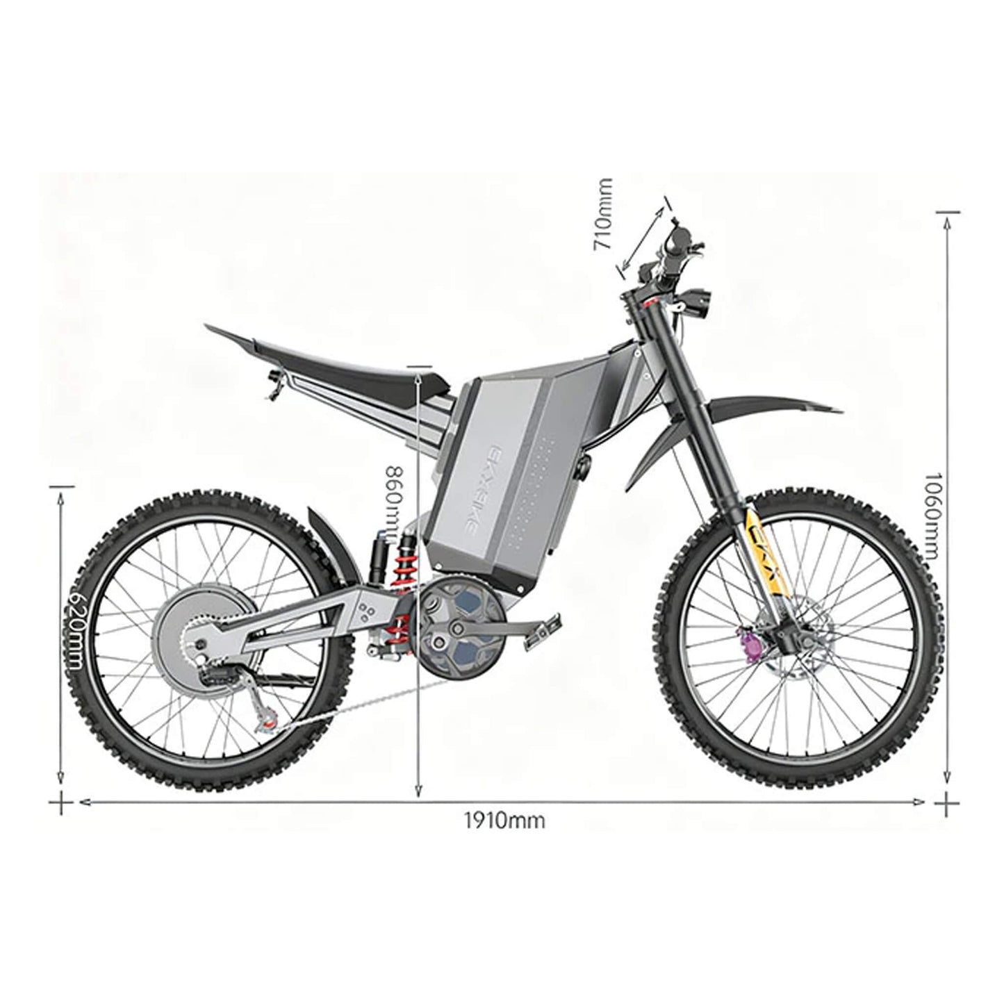 EKX GTS 8000W 72V/30AH Premium Electric High-Strength Steel Pipe Off-Road Mountain Dirt Bike (SAK31684)