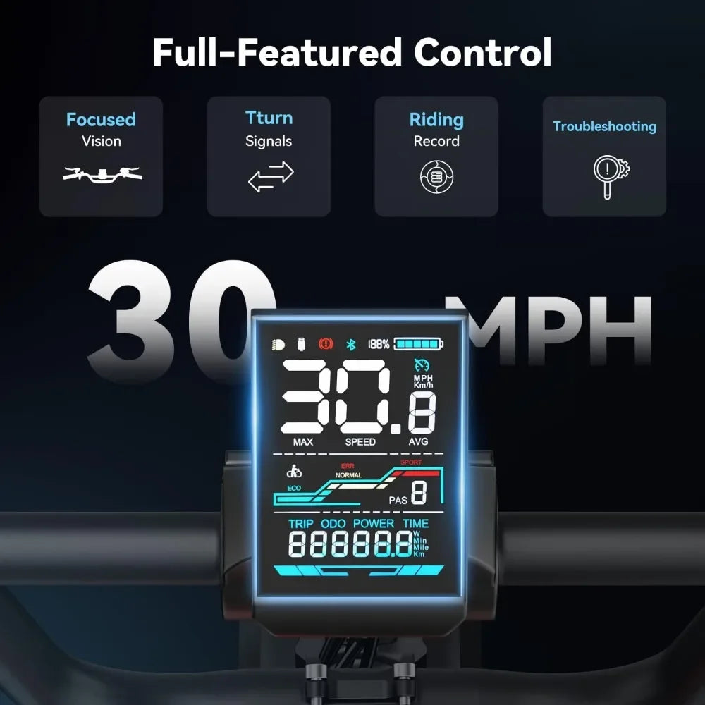 Full Suspension Ebike, 20" Fat Tire All-Terrain E-Bike