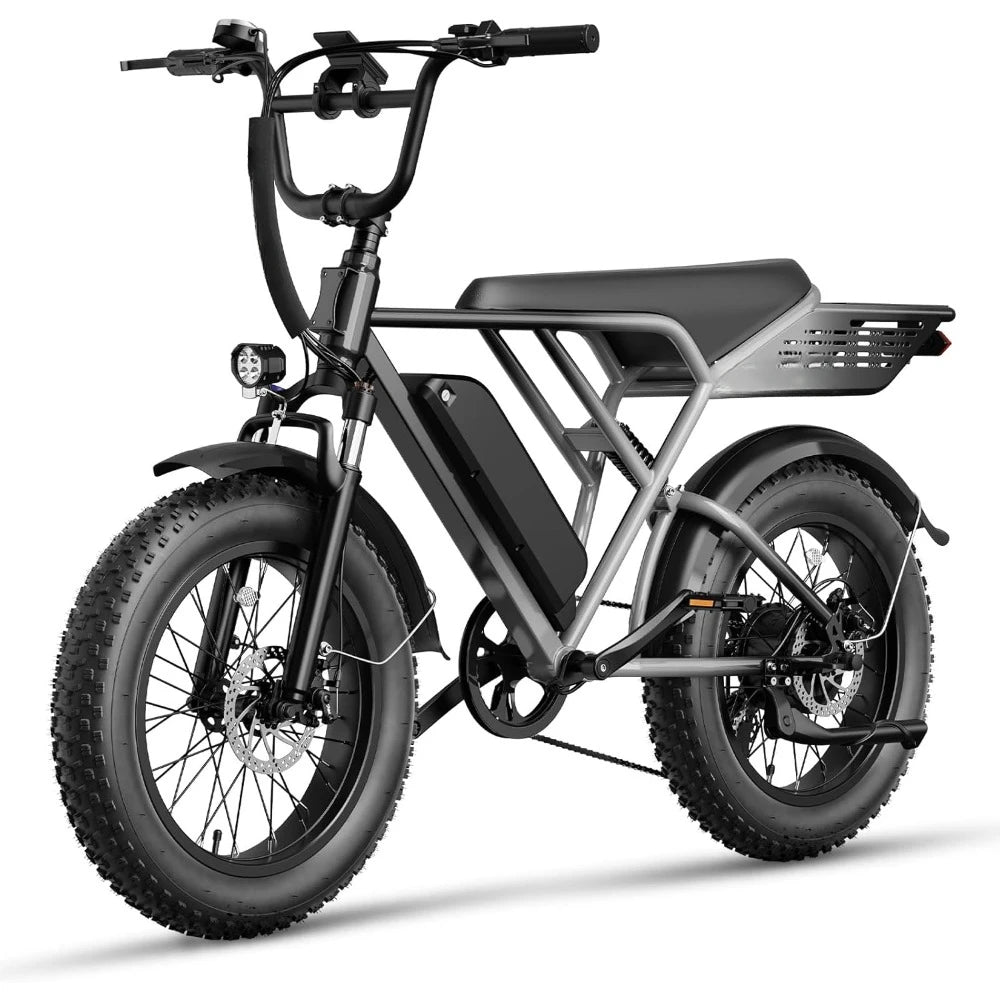 Full Suspension Ebike, 20" Fat Tire All-Terrain E-Bike