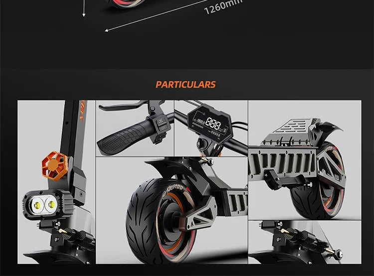 M6Max Dual Motor 5600W 60V27AH Fast Electrical Scooter