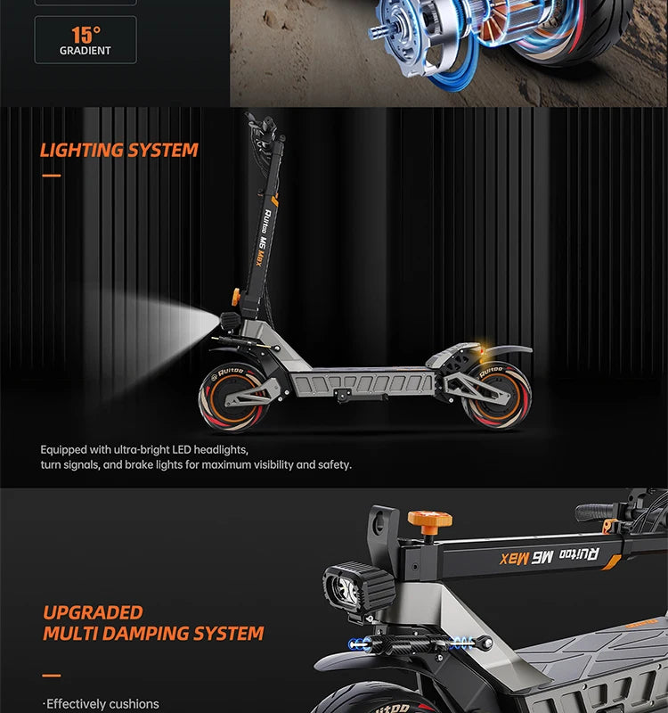 M6Max Dual Motor 5600W 60V27AH Fast Electrical Scooter