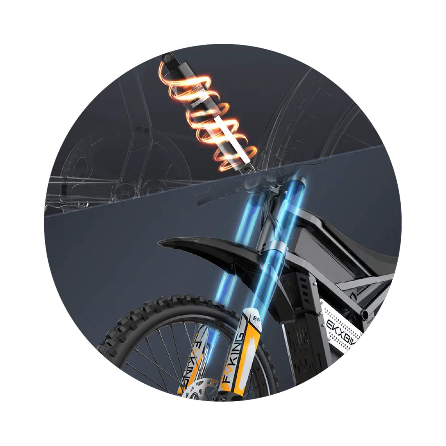 EKX E6 3000W 52V/40AH Premium Electric Carbon Steel Off-Road Mountain Dirt Bike (SAK18315)